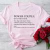 Power Couple TShirts Couple Valentine Gift Powered by God Funny Couple Valentine Tops Gift for Girlfriend and Boyfriend