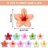 Hair Clips - Flower - 12 Pieces - Non-slip - 4 Cm - Multicolored