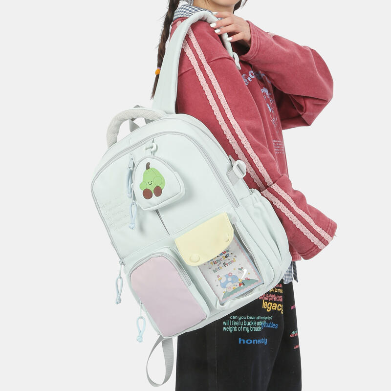 Niedlicher Rucksack mit Fruchtmuster für Damen und Mädchen, modischer Schul- und Reiserucksack mit mehreren Fächern