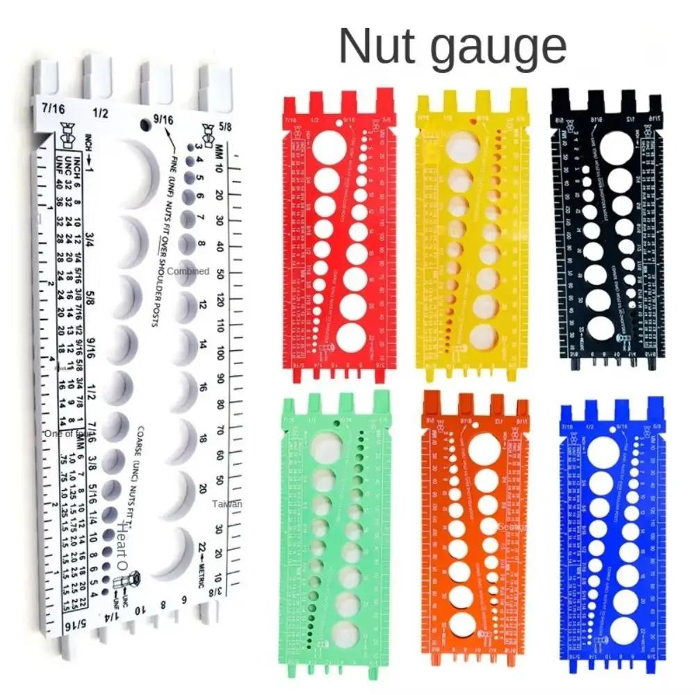 Metric Size Nut Gauge Imperial Standard Portable Screw Size Measuring Ruler Male Female Gauge Inch Metric Thread Bolt Gauges