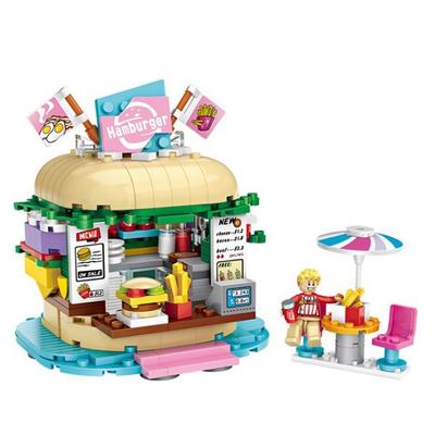 LOZ Vergnügungspark-Serie Nanoblock 443 Teile, Vergnügungspark Burger Court, koreanisches beliebtes Spielzeug