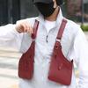 Borsa a Gilet in PU Pelle Spallacci Regolabili Cinturino Sottobraccio Tasca Portafoglio Viaggio Tempo Libero