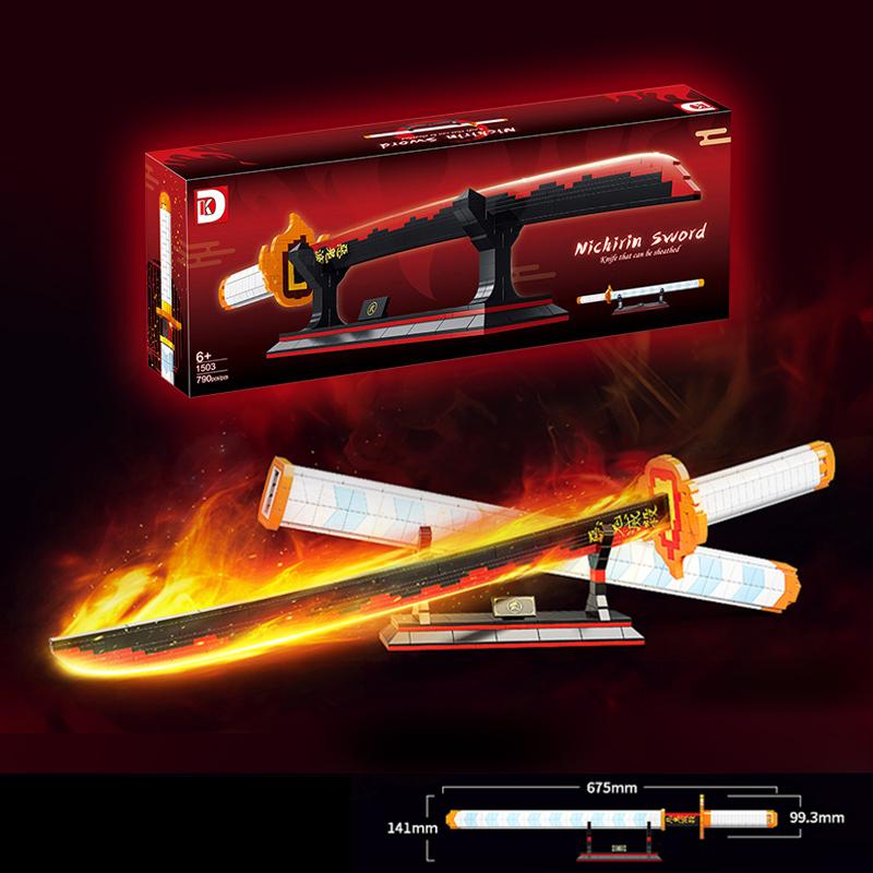 

Убийца демонов Ренгоку Кёдзюро Меч Аниме Строительные блоки Нож Оружие Игрушка Катана Модель Сборные кирпичи Детские подарки