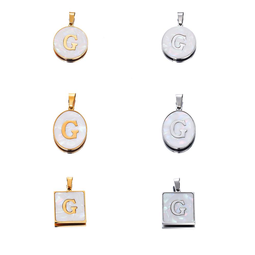 1Pcs Stainless Steel With Pinch Bail Clasps Imitation Pearl Letter Charms Pendant For Necklace DIY Jewelry Making Accessories
