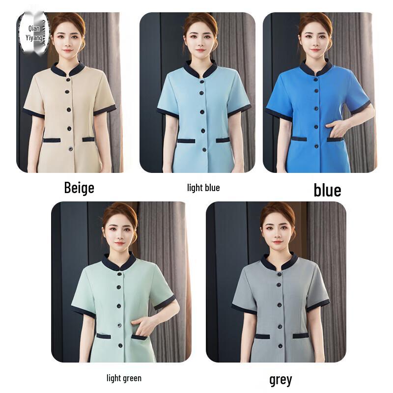 QIANYIYANG Summer Short Sleeve Cleaning Uniform