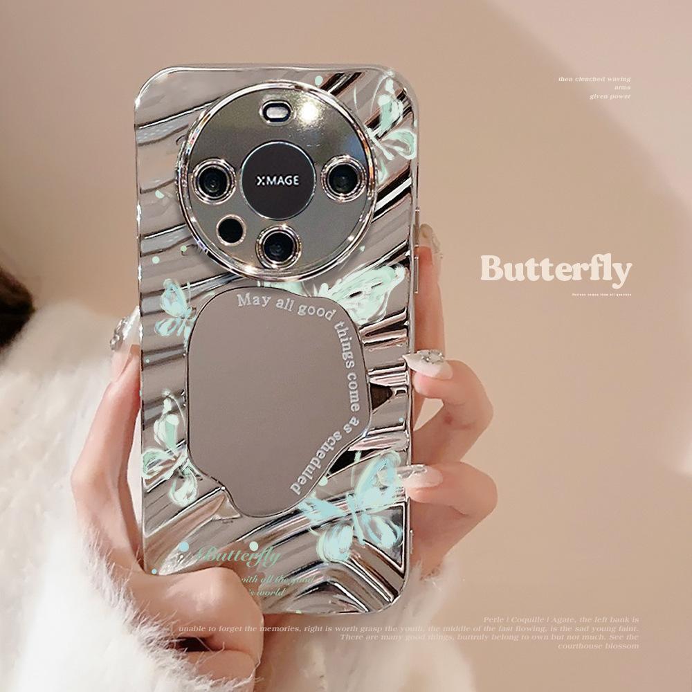 

Зеркальный чехол для телефона для iPhone 16 11 13 14 для 16 Pro 12 13 15 16 Pro Max для Samsung A15 A16 A35 A55 Милый чехол для телефона с облаком, цветком и щенком с гальваническим покрытием iPhone 16 серебряный