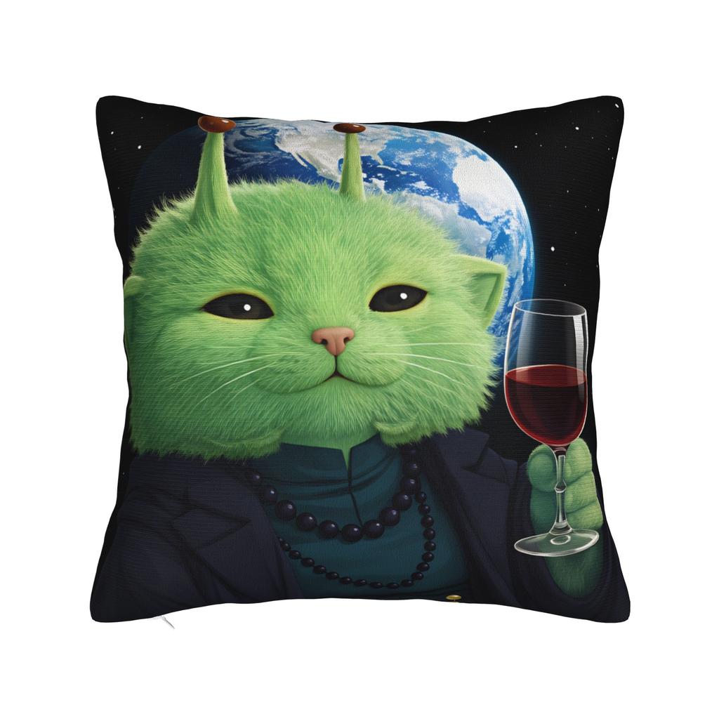 Pillow Cover Green Fruit Space Cat  Fashion Pillow Case For Sofa Home Decor Pillowcases