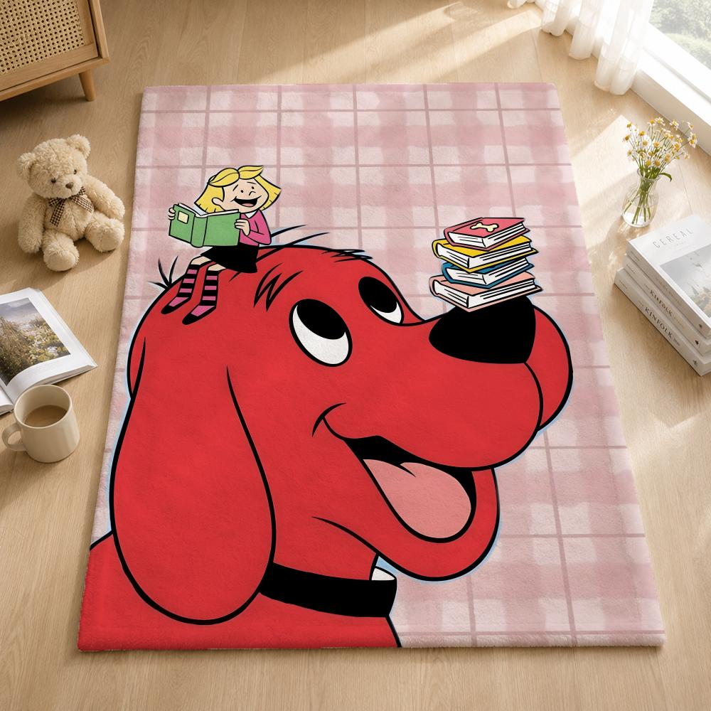 C-Clifford the Big Red Dog Throw Blankets Soft Warm Flannel Blanket Bedding for Bed Living room Home Sofa 75x90cm