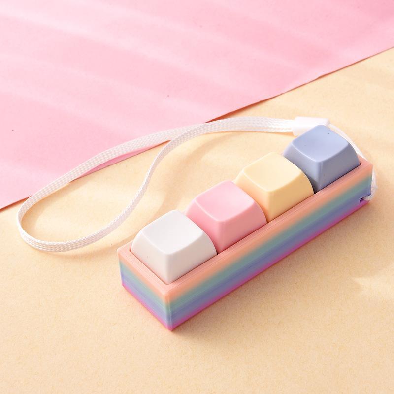 Portable Stress Relief Toy with Button Lanyard Anti-Anxiety Fidget Toy for Adults Kids Office Travel Pressure Alleviation
