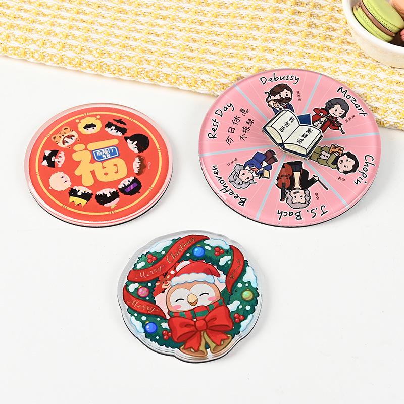 Custom Festival Blessings Acrylic Fridge Magnet - Creative Cartoon Design, Cultural Souvenir