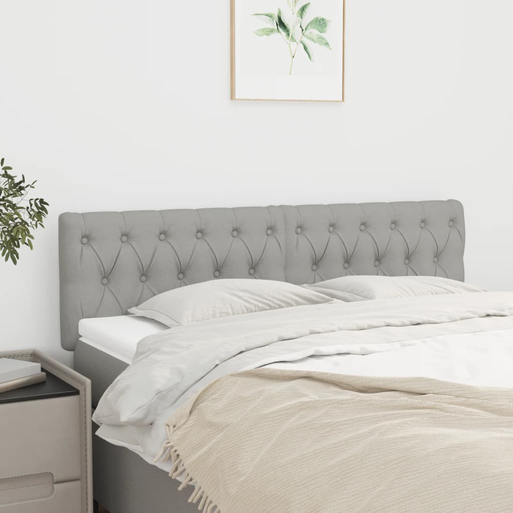 Vidaxl Bed Headboards, 2 Pcs, Light Gray, 80X7X78/88 Cm, Fabric