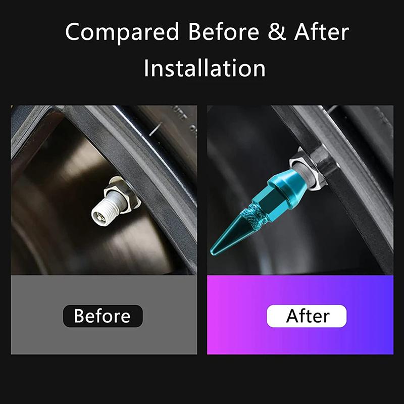 45/60Mm Spiked Valve Caps, Aluminum Dustproof & Waterproof Tire Valve Stem Caps, Suitable For Cars, Trucks And Motorcycles