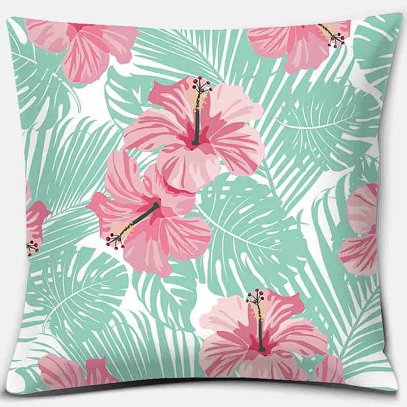 Taie d'oreiller carrée imprimée rose, housse de coussin de canapé, décoration de la maison, voiture