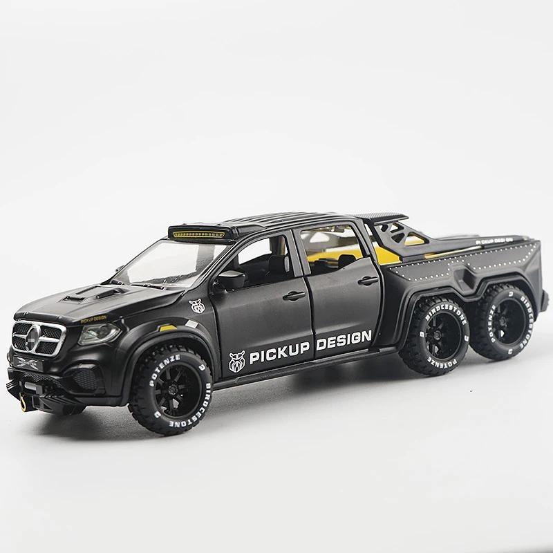 

1:28 Benzs X-Class 6*6 Tyre Alloy Pickup Model Diecasts Metal Toy Off-road Vehicles Model Simulation Sound Light Childrens Gift