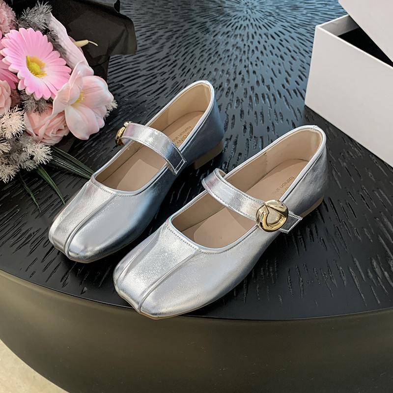 Fashion Shallow French Single Shoes 2025 New Women's Versatile Square Toe Soft Sole Fashion One Word Mary Jane Shoes
