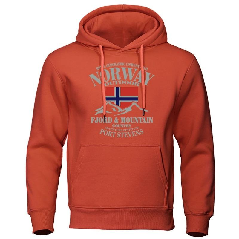 Sweats à capuche Montagne Fjord Norvège pour Homme Automne Street Hoodie Ample Mode de Haute Qualité Sweat à Capuche Surdimensionné Vêtements Décontractés Sweats à Capuche & Sweat-shirts Homme
