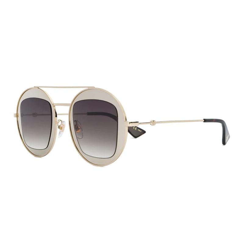 GUCCI Sheet with Metal Frame Aviator Sunglasses Women's Gold