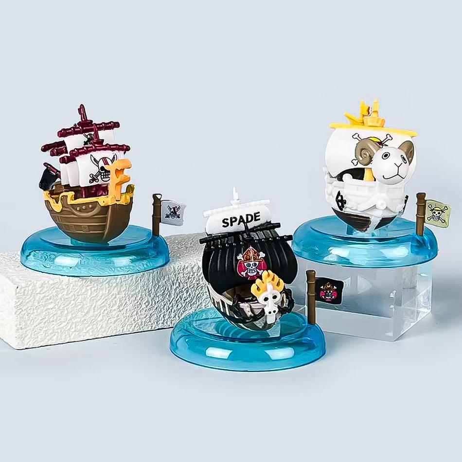 8 pièces One Piece anime Bateau Pirate Tendance Boîte Aveugle Boîte Mystère Ornements Kawaii Figurines Décoration d'Intérieur Bureau