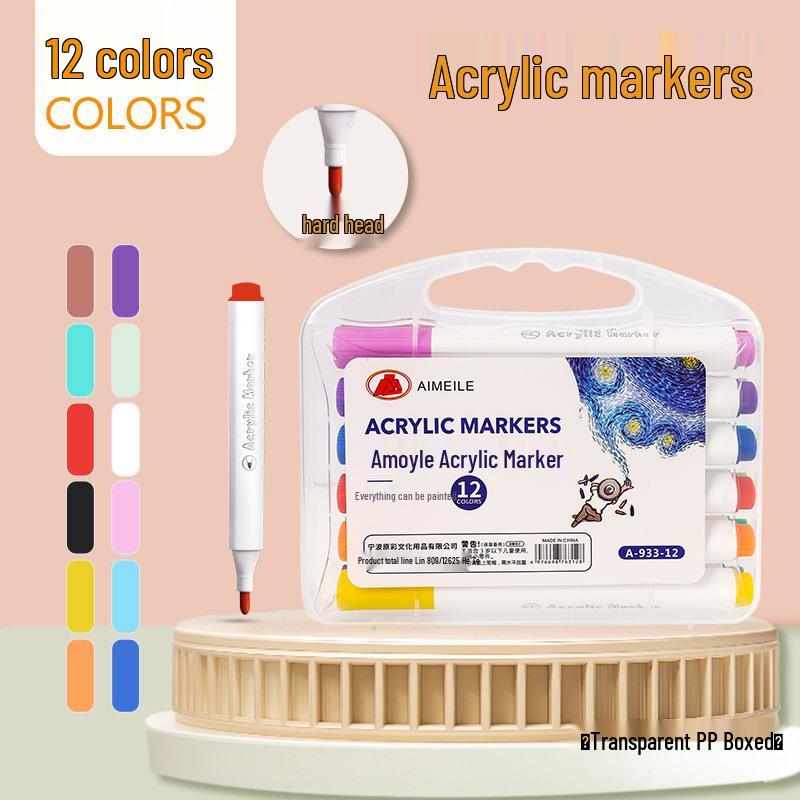 Набор акриловых маркеров разных цветов: Водонепроницаемые художественные и граффити-маркеры для студентов и ведения дневника
