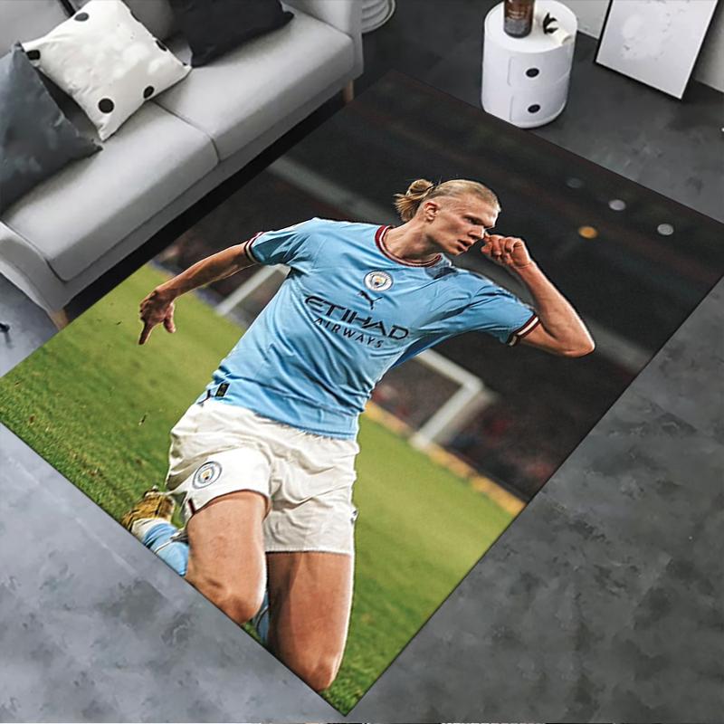 Nuovo Tappeto Erling Haaland 2025 per Soggiorno Camera da Letto Casa Decorazione Divano, Tappetino Antiscivolo per Giochi Bambini