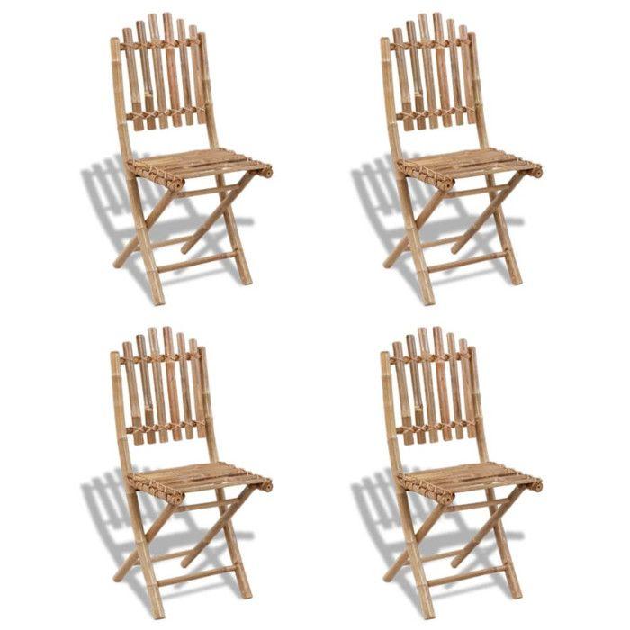VidaXL Mobilier à dîner d'extérieur pliable 5 pcs Bambou