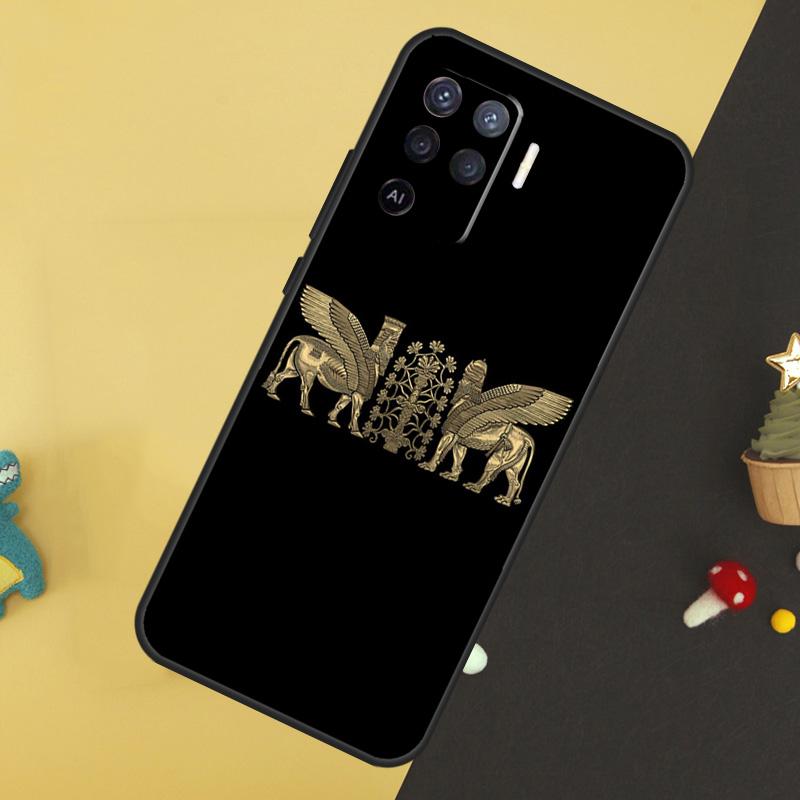 Lamassu Assyrian Winged Lion For OPPO A79 A58 A78 A98 A53S A57S A54S A74 A94 A17 A77 A5 A9 A96 A76 A16 A52 A72 A15 Case