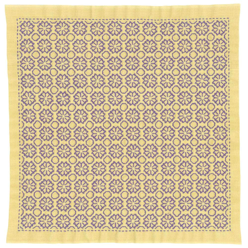 Olympus Sashiko Flower 33cm x Kit, Single-Stitch Dishcloth, Chrysanthemum, Approx. 33cm, SK-366