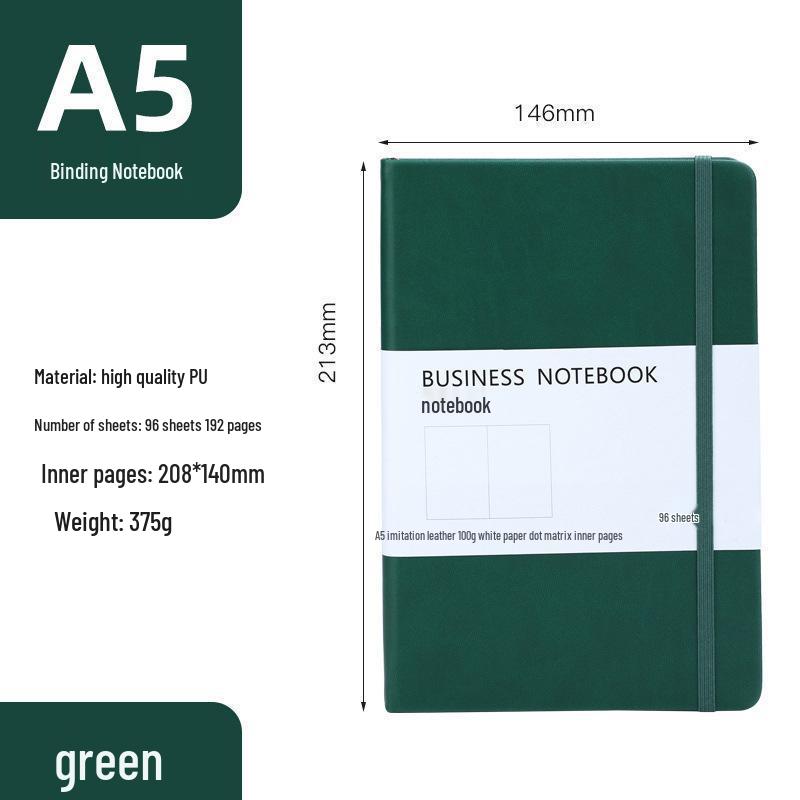 Lastikli A5 Özel Noktalı Izgaralı Defter, İş Ofisleri ve Günlükler İçin İdeal, Logo Basılabilir.