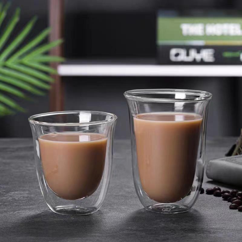 Double-Layer Insulated Glass Cup - Coffee, Milk & Water Transparent Cup