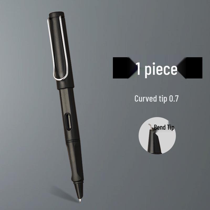 Curved Nib Fountain Pen for Students - Gold Style Calligraphy Pen with Replaceable Ink Cartridges