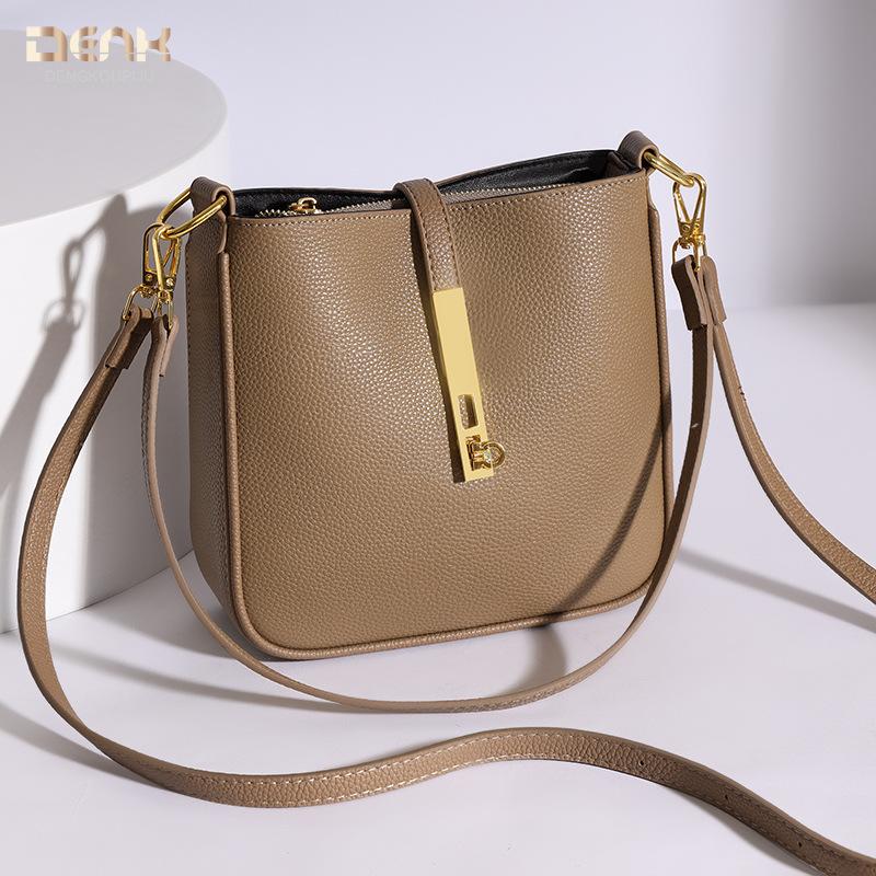 Genuine Leather Women's Bag Versatile Crossbody Bag Fashionable Shoulder Bag Underarm Bag Bucket Bag