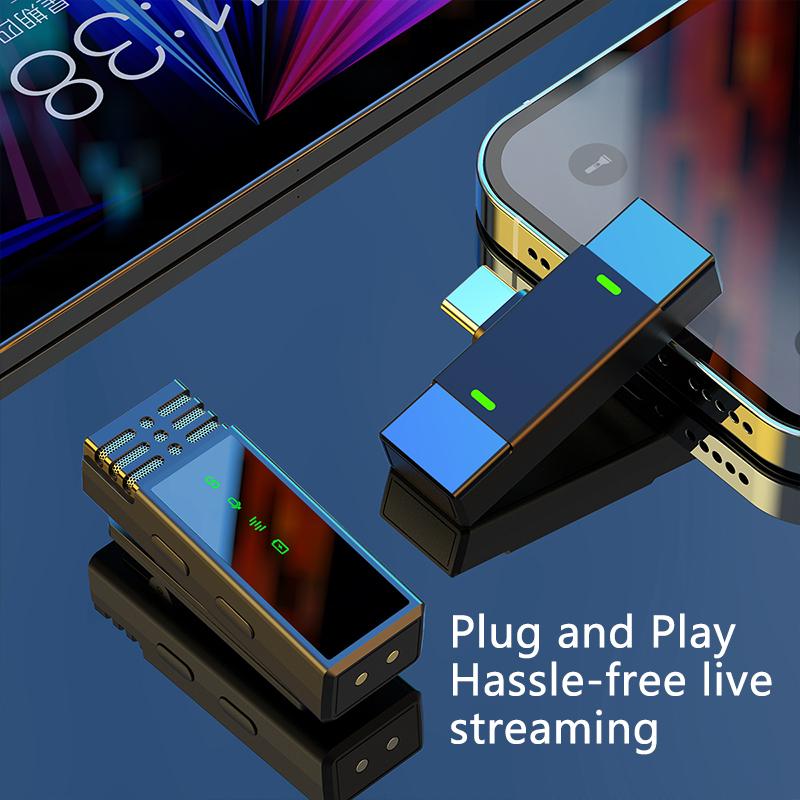 Wireless Lavalier Microphone Noise Reduction Live Interview Mobile Phone Recording for iPhone Type C with Charging Box