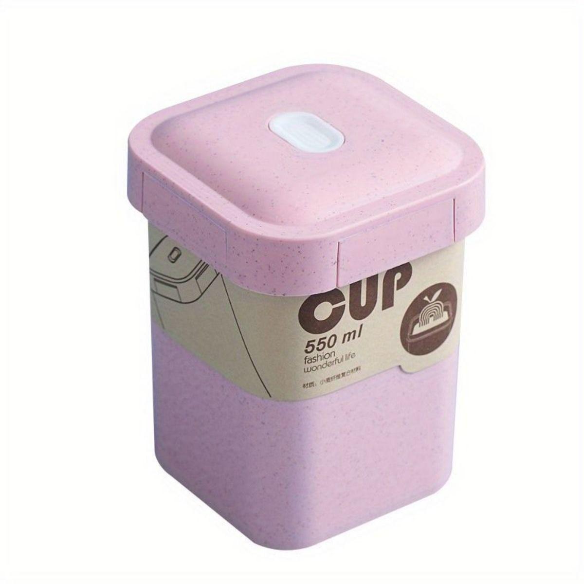 

550 мл простая герметичная суповая чашка с крышкой офисная банка для супа для работников микроволновая печь портативная чашка для завтрака и каши розовый