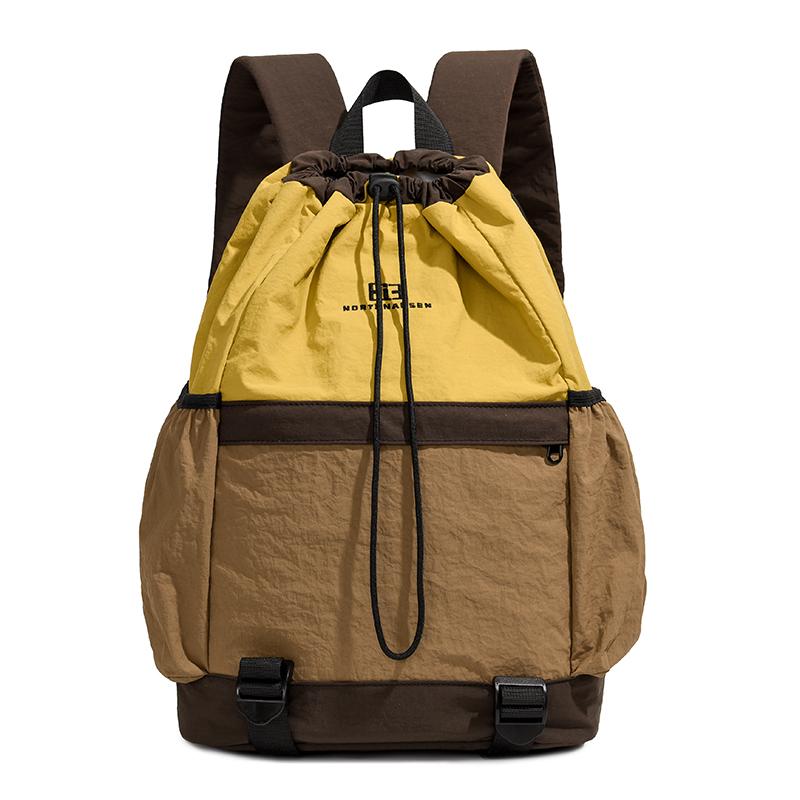 

Контрастный рюкзак на шнурке Женский Легкий Вместительный Спортивный Рюкзак для Активного Отдыха жёлтый