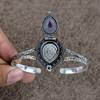 Sage Amethyst Gemstone Handmade 925 Sterling Silver Cuff Bangle Adjustable KKG-211