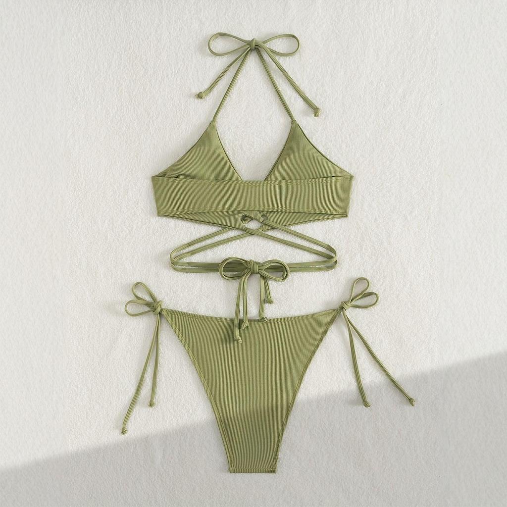 Damen Split Bikini Badeanzug Sport Badeanzug