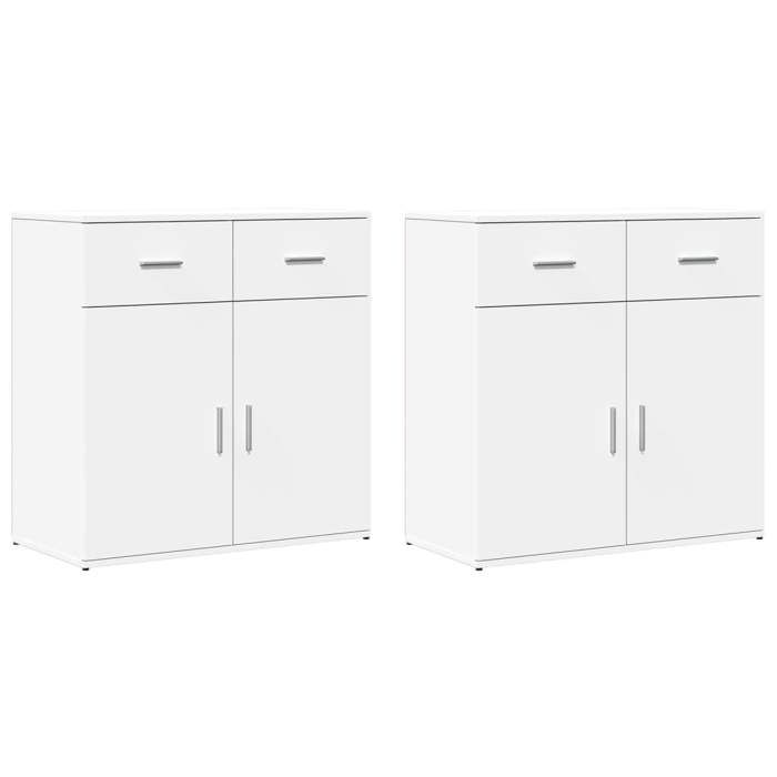 VidaXL Buffets 2 Pcs White 79x38x80 Cm Engineered Wood, Storage Cabinet, Entryway Furniture, Accent Furniture, Furniture of 3276616