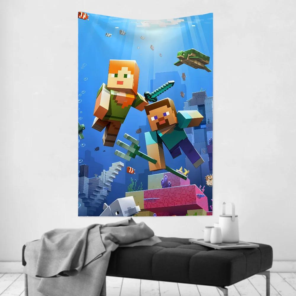 Anime Game HD MMinecraftS Tapestry Room Decor Wall Cloth Party Hanging Background Room Decor Baby Room