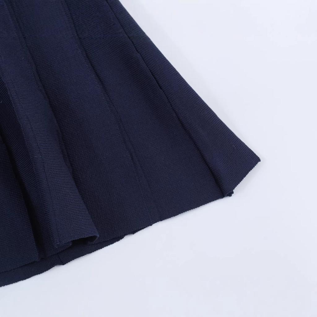 Popular Spring New Temperament Elegant Wind Bubble Short Sleeve Thread Knitted Short Dress