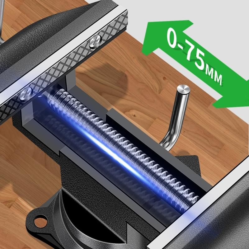 Multipurpose Benches Vise Table For Workbench Clamping Vise Heavy Duty Jaw Swiveling Base for Woodworking Metal