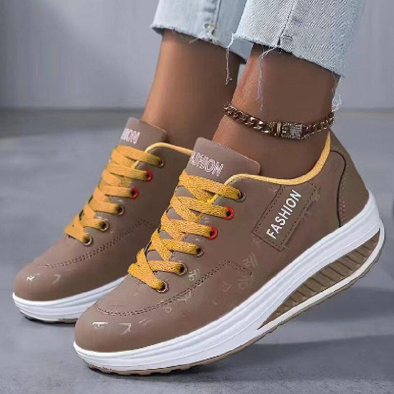 

Женская обувь из искусственной кожи, дышащая, водонепроницаемая, на платформе, женские кроссовки, повседневная обувь 37