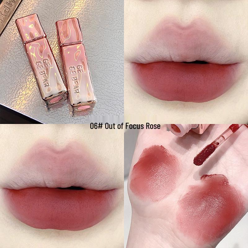 GegeBear Velvet Mist Matte Lip Mud in Pink Tender: High-Pigment, Plumping, and Long-Lasting Matte Lip Gloss for Spring/Summer.