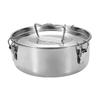 Stainless Steel Flan Mold Pan 304 Stainless Steel with Secure Seal Lock and Lid For Baking Quiche Pie Cake Kitchen Tool