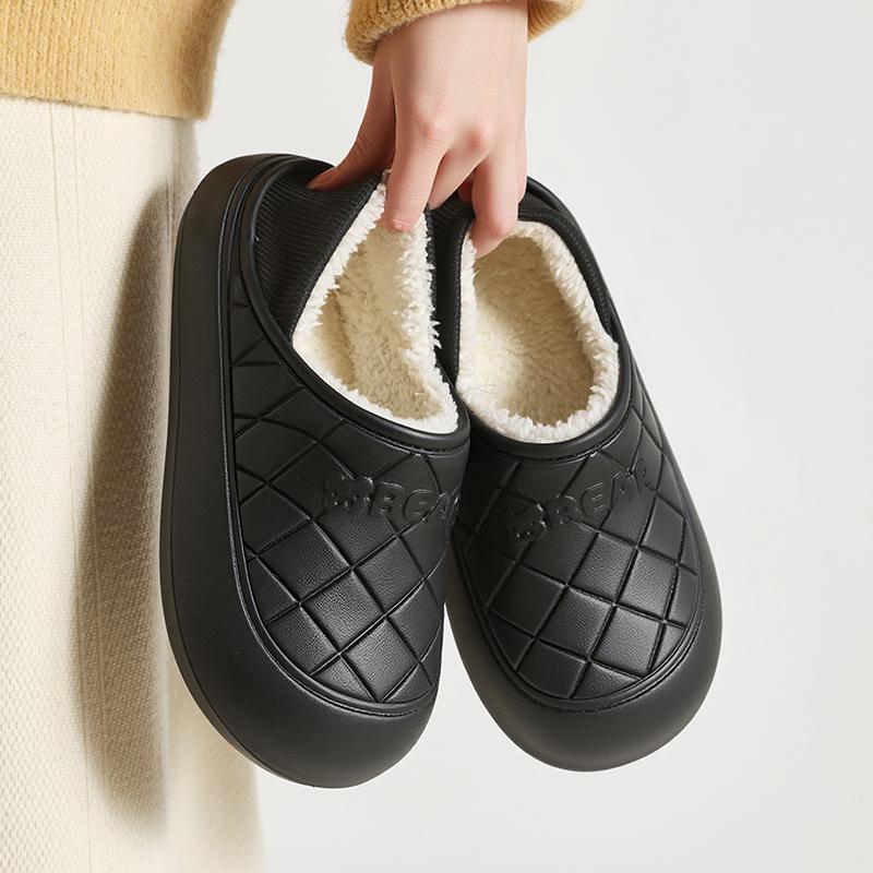 Cotton slippers with plush winter indoor warmth autumn cute couple home winter slippers plush