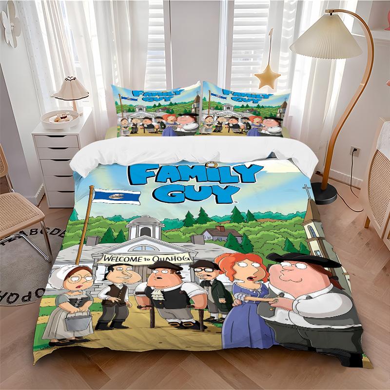 Welcome Quahog Print 3Pcs Bedding Set,Duvet Cover with 2 Bedro,Pillowcase Home Birthday Gift