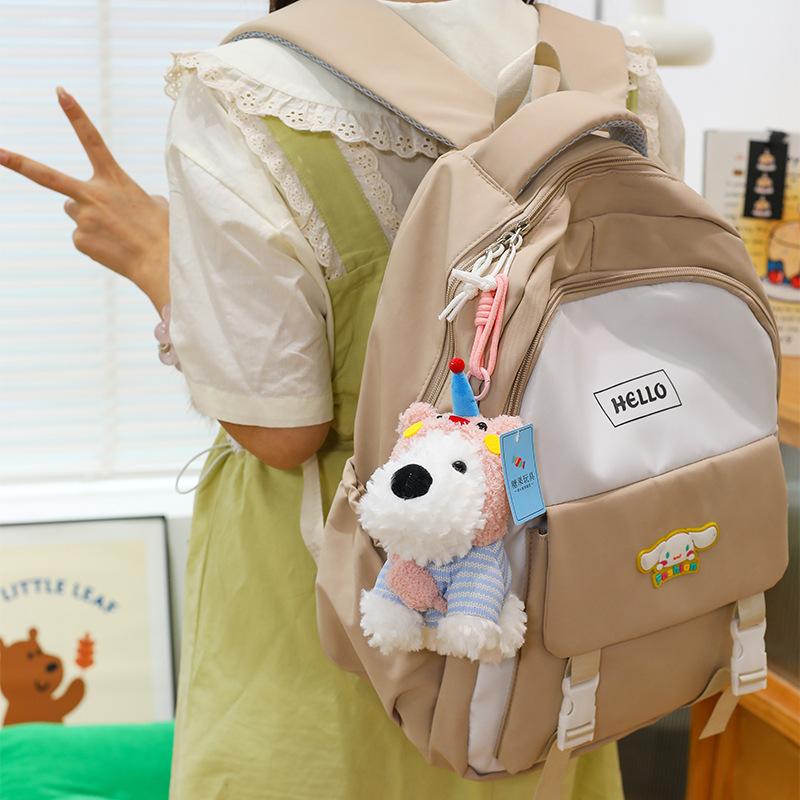 Popular West Highland Puppy Pendant Plush Doll Cute Dressed Dog Keychain Charm Scribbled Dog Doll