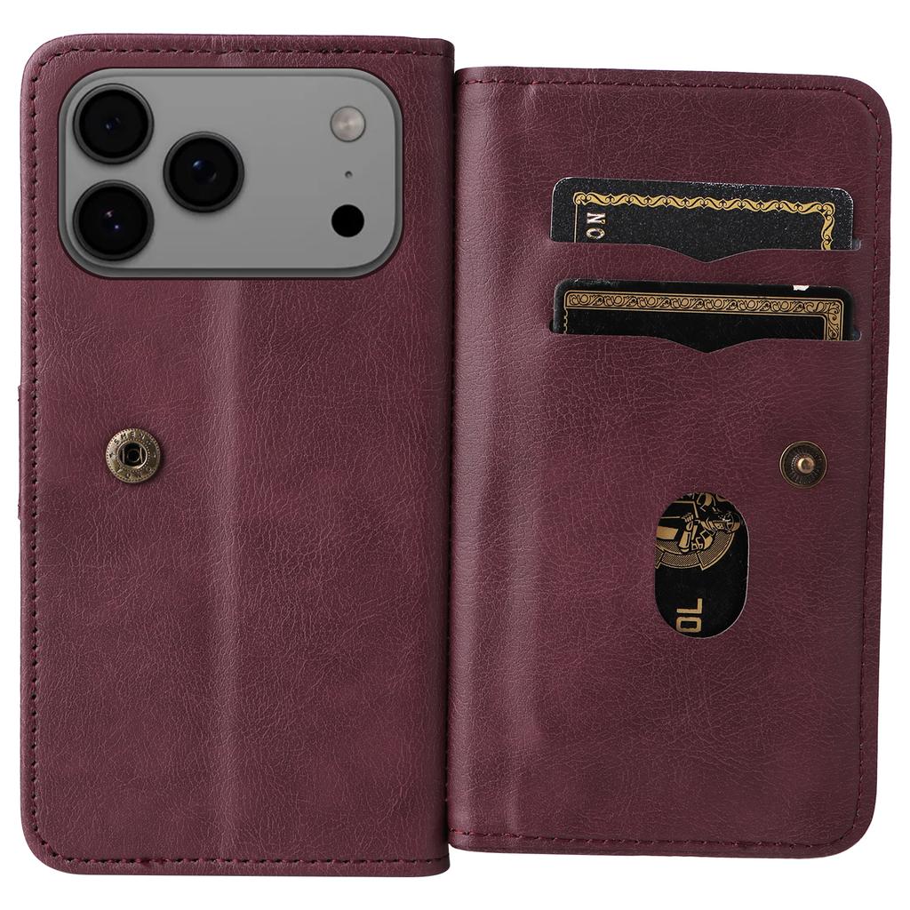 Flip Magnetic Multi Cards Solt Leather Wallet Leather Case For iPhone 17 Pro Max 16 Plus 15 14 13 12 11 Bag Pocket Purse Cover