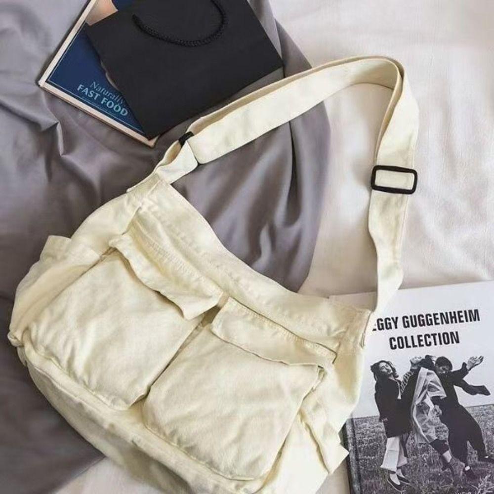 Harajuku Vintage Umhängetaschen Große Kapazität Umhängetasche Mode Teenager Messenger Bag Damen