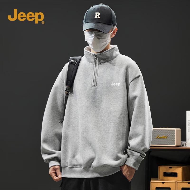 

JEEP Men s Fleece Lined Half-Zip Stand Collar Sweatshirt 2XL
