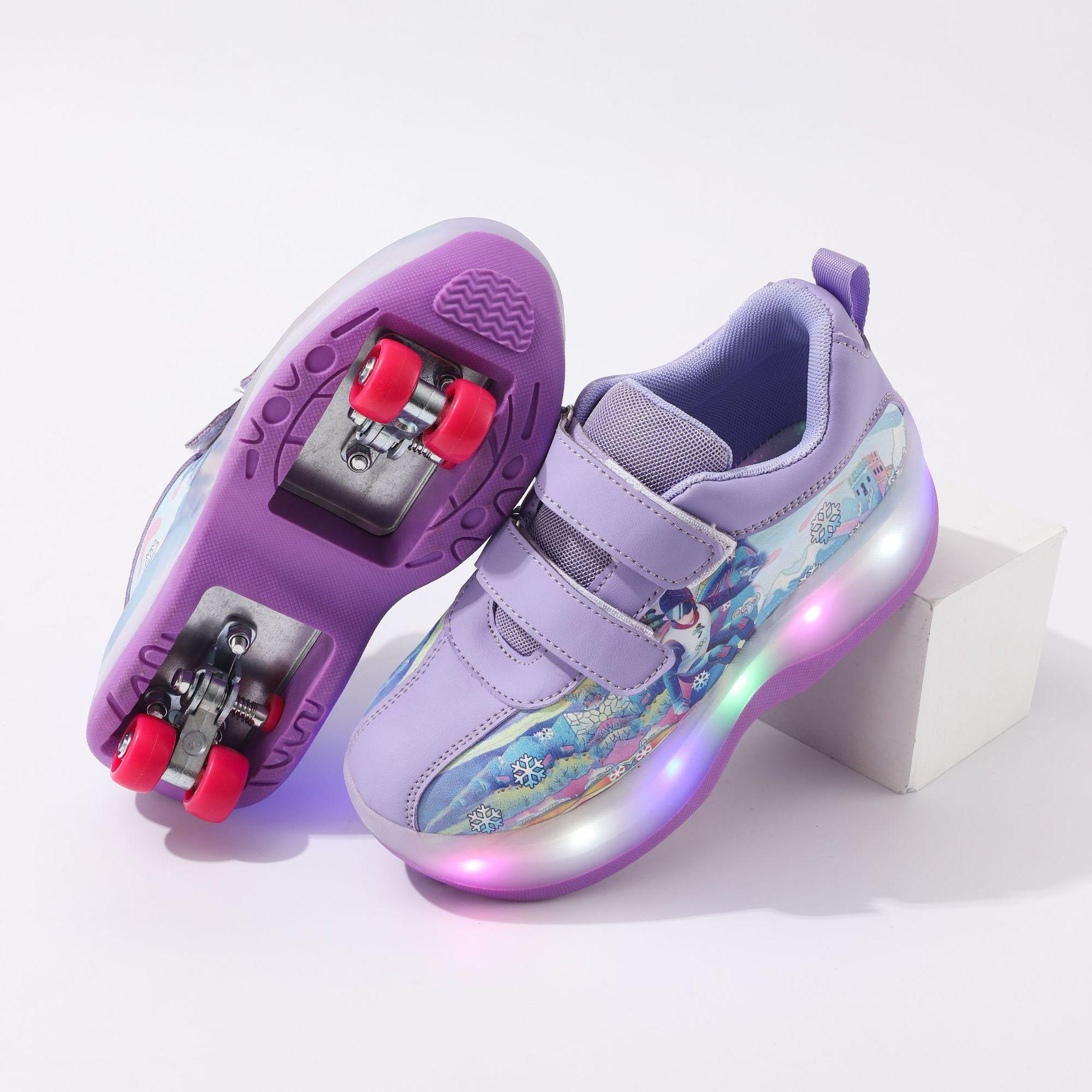 

Новые регулируемые детские коньки Cartoon Runaway Shoes Роликовые коньки Износостойкие четырехколесные Tide Shoes Flight Shoes 28